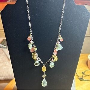 Colorful Multi Gemstone Y Necklace